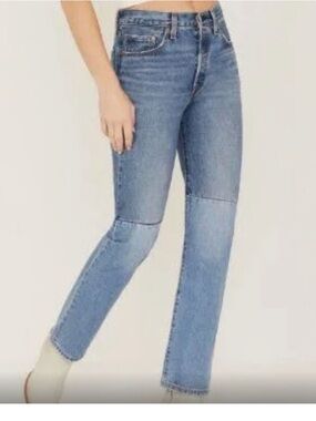 LEVIS 501 150th ANNIVERSARY EDITION 90’s TWO TONE HIGH RISE JEANS 28 button fly